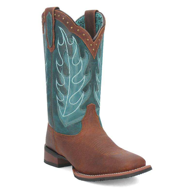 Laredo Women&#39;s Faye Rust Turquoise Leather Boots 3116
