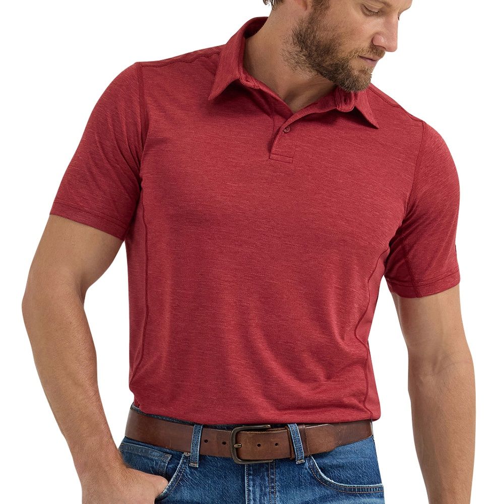 Wrangler Men&#39;s Red Performance Polo Shirt