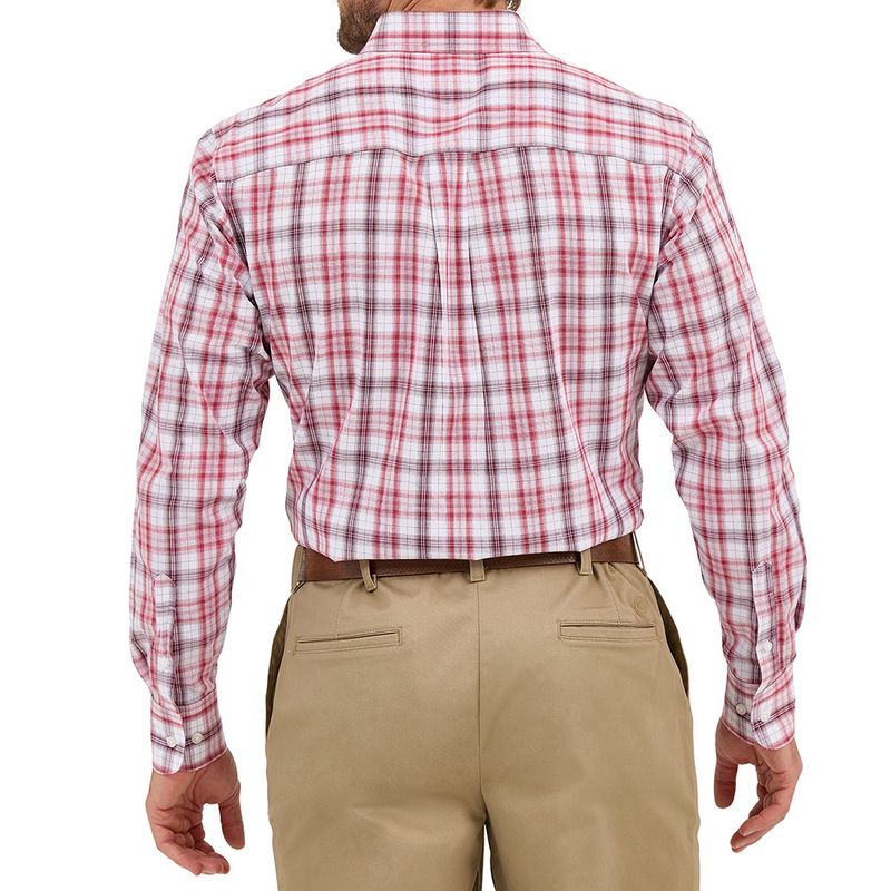 Wrangler Men's Red/Maroon Plaid Riata Shirt – Classic Style &amp; Comfort