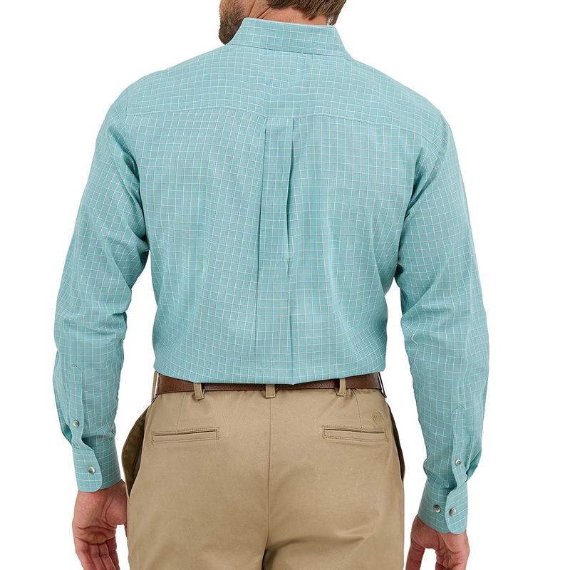 Wrangler Men's Aqua Plaid Riata Shirt – Classic Style &amp; Comfort