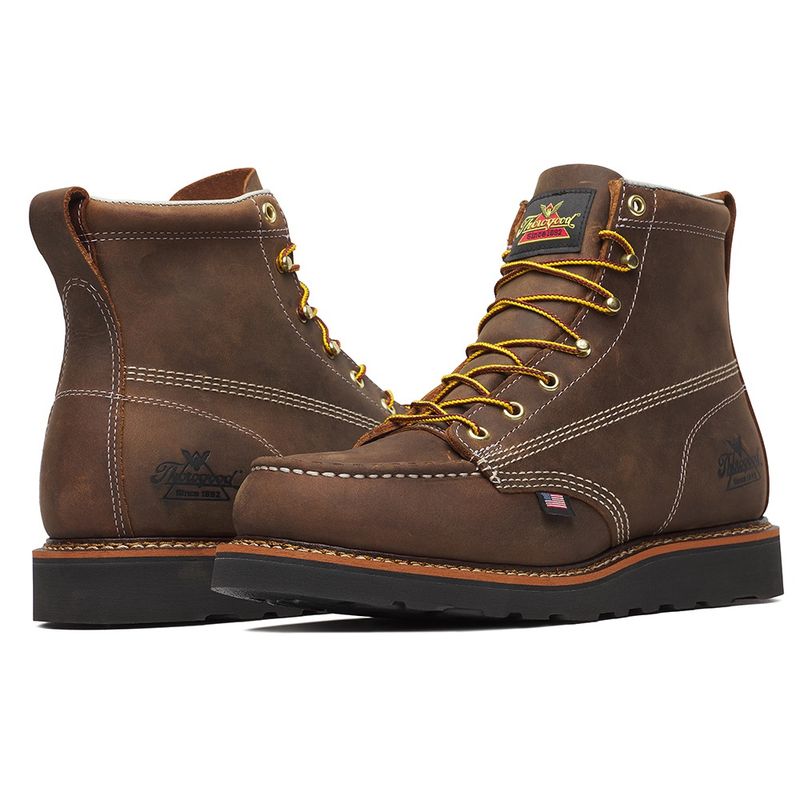 Thorogood American Heritage 6" Crazy Horse Black Heel Moc Toe