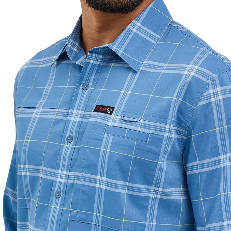 Wrangler Men's ATG™ Hike to Fish Plaid Shirt - Blue