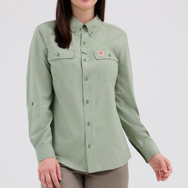 Wrangler Riggs Workwear® Women&#39;s Lightweight Vented Work Shirt - Hedge Green