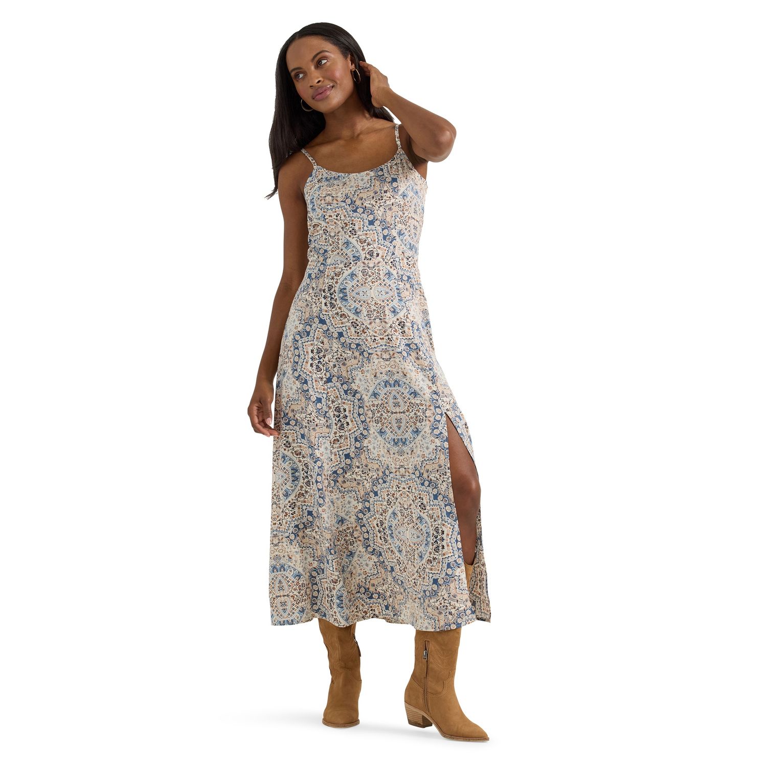 Wrangler Women&#39;s Western Tank Maxi Dress - Cream Retro, Size: Small
