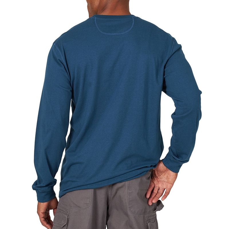Wrangler Men's Riggs Workwear Long Sleeve Oxford Blue 1 Pocket T-Shirt
