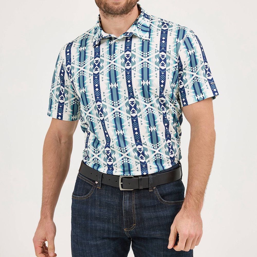 Wrangler Men&#39;s Performance Icy Geo Polo Shirt