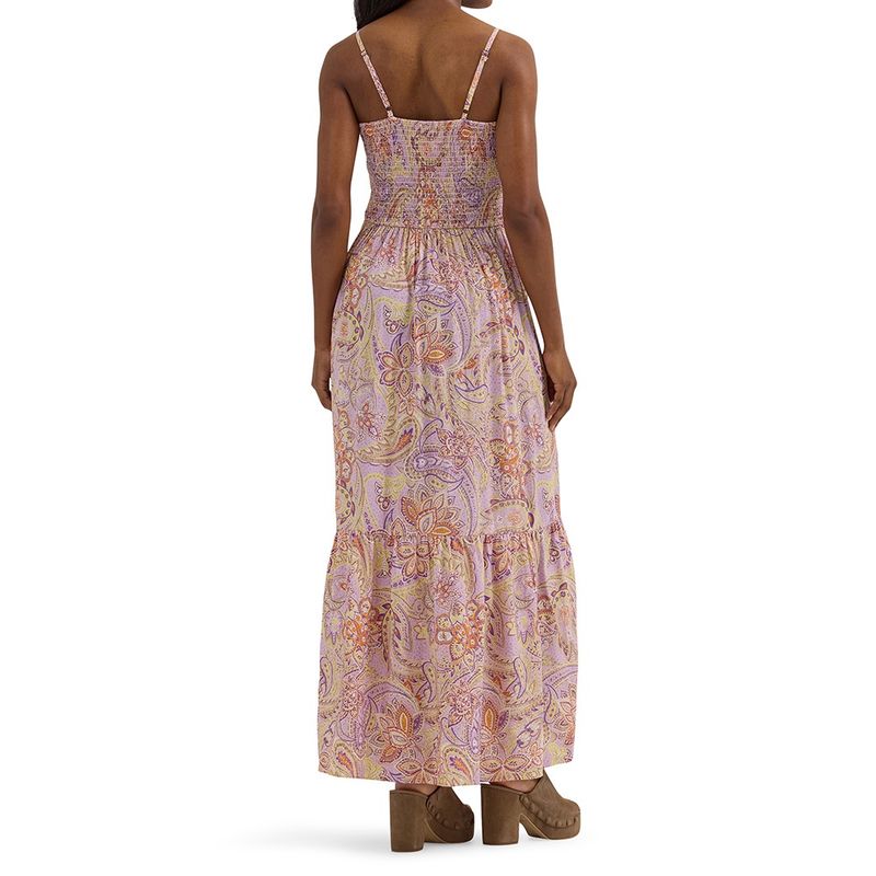 Wrangler Women's Smocked Bodice Maxi Dress – Pastel Paisley