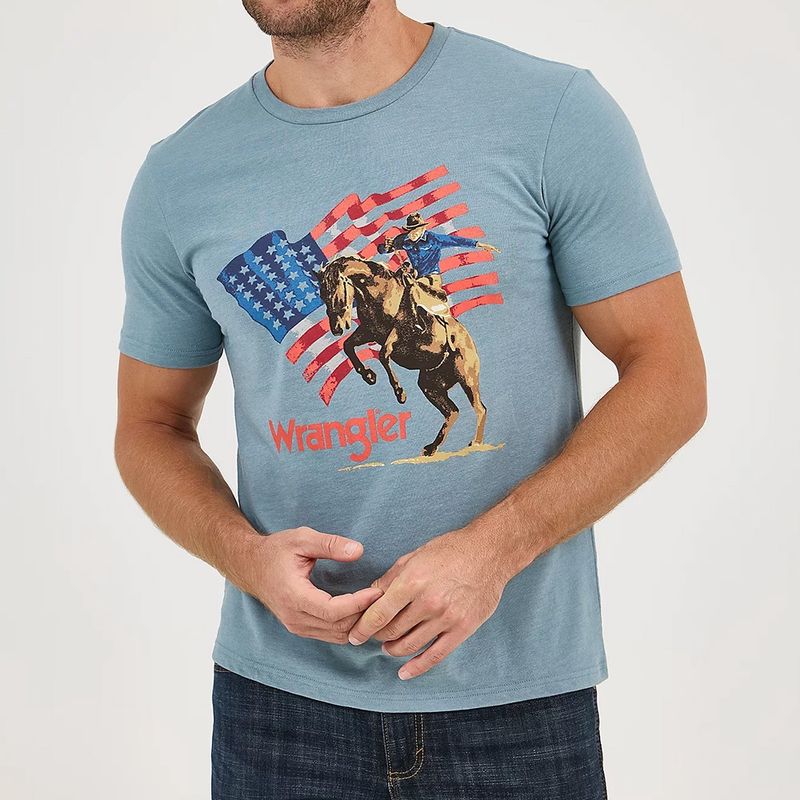 Wrangler Men&#39;s Americana Flag Logo T-Shirt – Lead Flag
