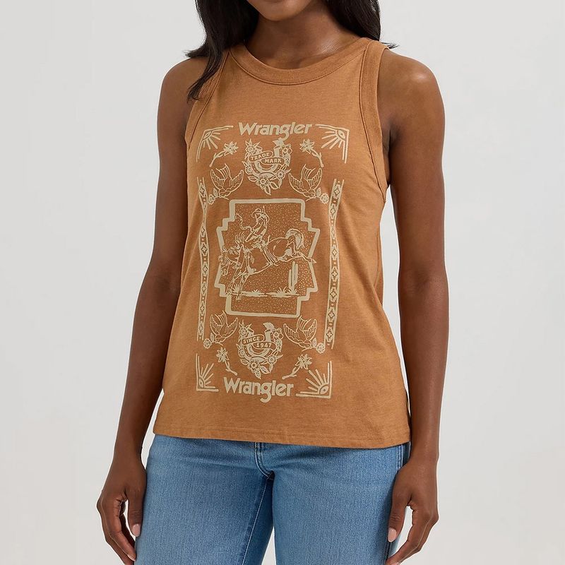 Wrangler Women’s Western Graphic Goddess Tank – Argan Oil