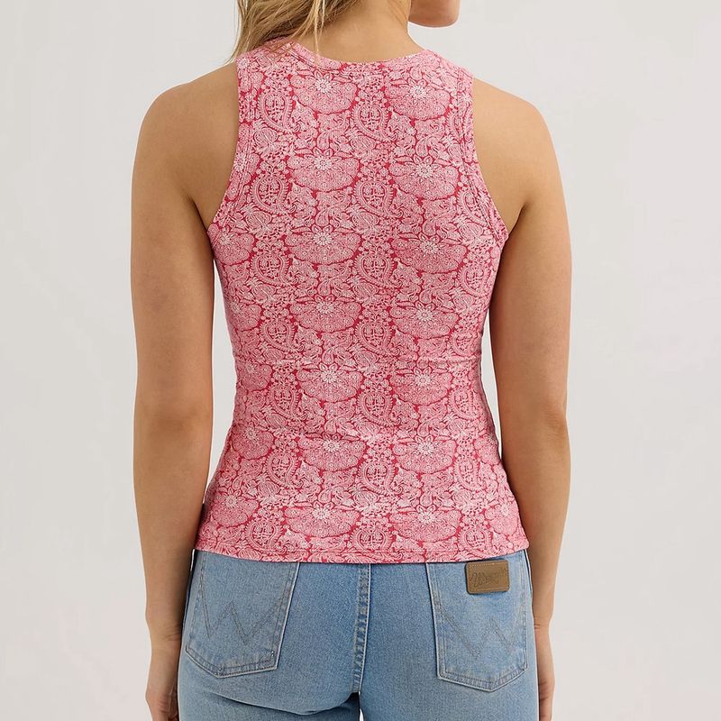 Wrangler Women’s Printed Slim Goddess Tank – Red Bandana