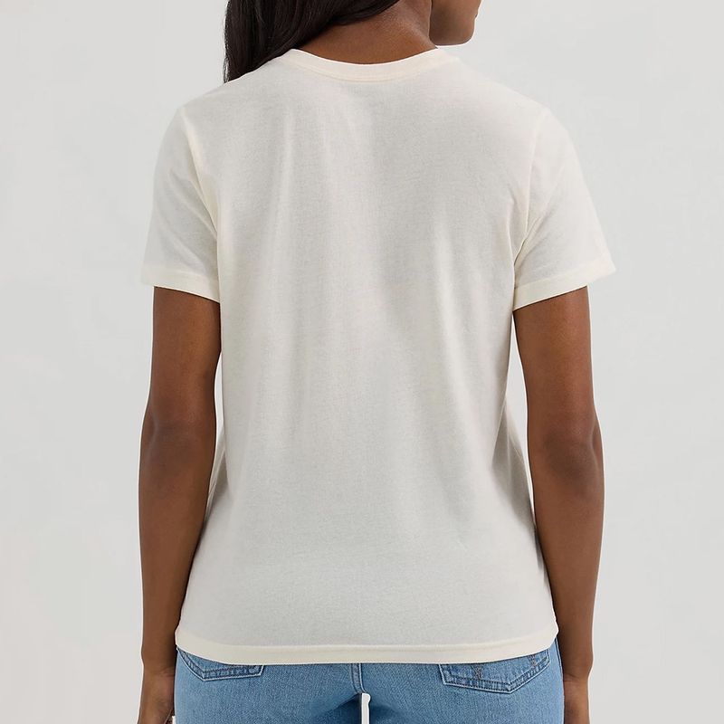 Wrangler Women’s Logo Cowboy Regular Fit Tee – White Heather
