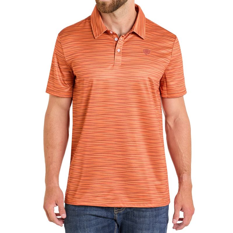 Rock &amp; Roll Denim Men&#39;s UPF 50 Polo Shirt – Orange