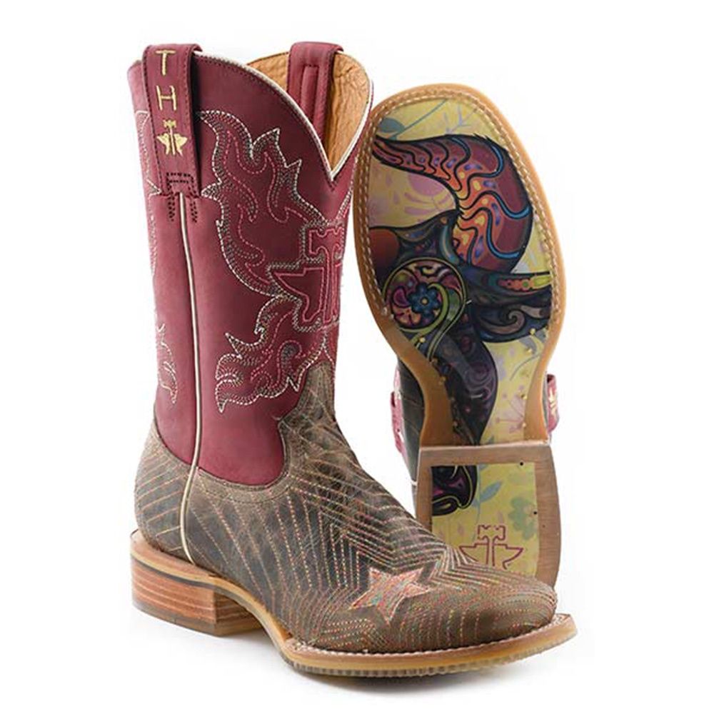 Tin Haul Women’s Super Nova Star Boots – Bull Doodles Sole - 1472