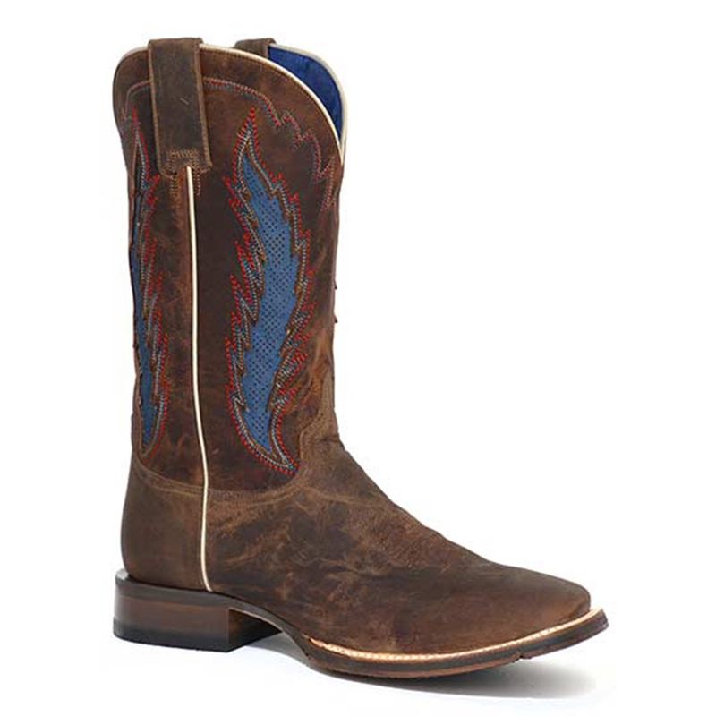 Stetson Men’s Airflow Square Toe Boots – Waxy Brown Leather with Tru X Impact System
