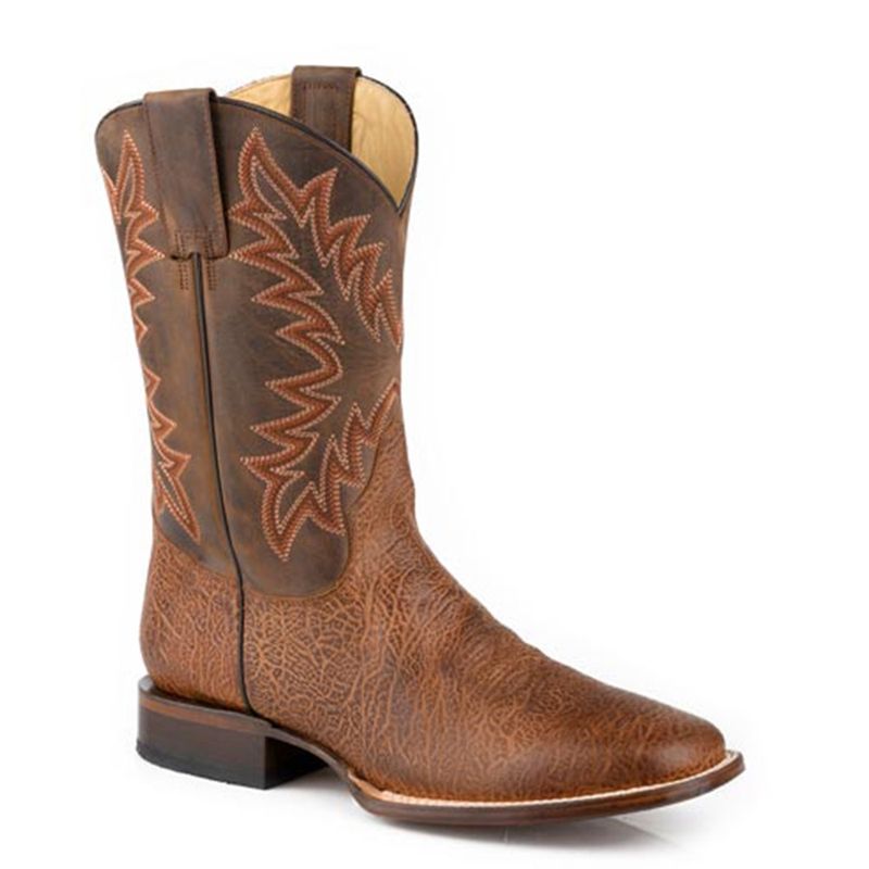 Stetson Men’s Cole Oiled Bull Shoulder Boots – Square Toe with Tru-X Sole Power