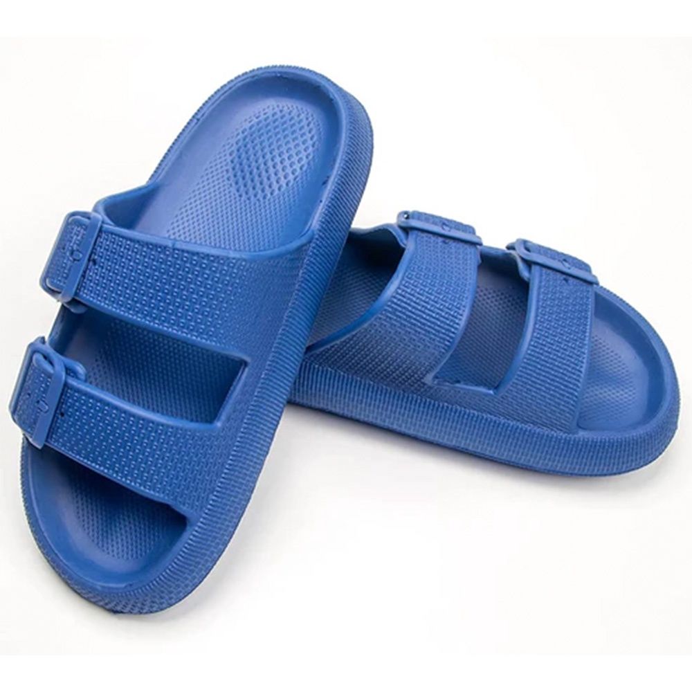 Roxoni Women’s Dodger Blue Slip-On Sandals – Casual, Comfy &amp; Cute for Summer Days
