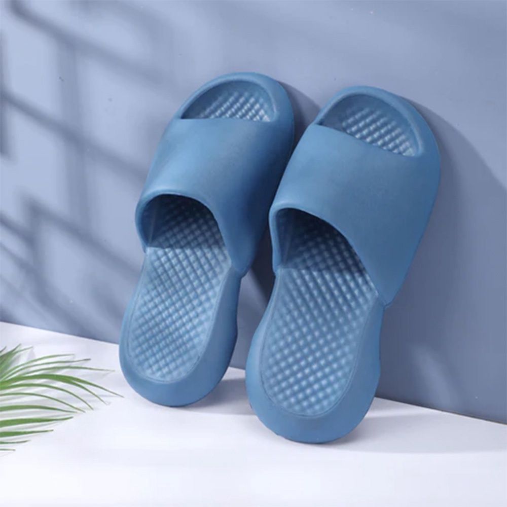 Roxoni Men’s Blue Solid Slip-On Sports Slippers – Casual Comfort in a Cool Blue Finish