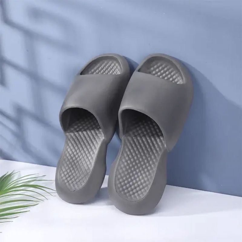 Roxoni Men’s Grey Solid Slip-On Sports Slippers – Everyday Comfort with a Modern Look