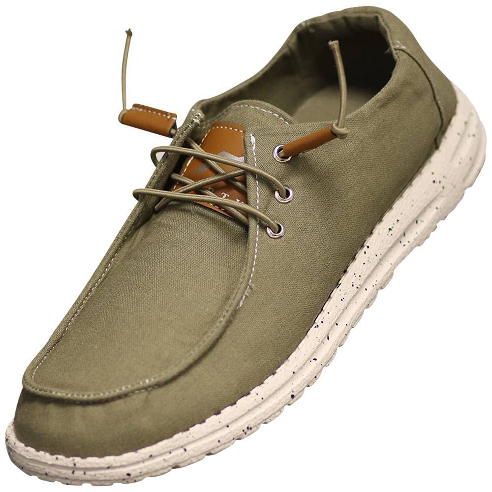 Norty Women&#39;s Olive Canvas Boat Shoes - 15673