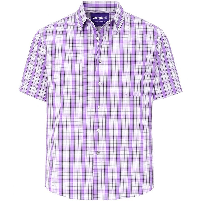 Wrangler Men&#39;s Riata Dress Short Sleeve Shirt – Purple