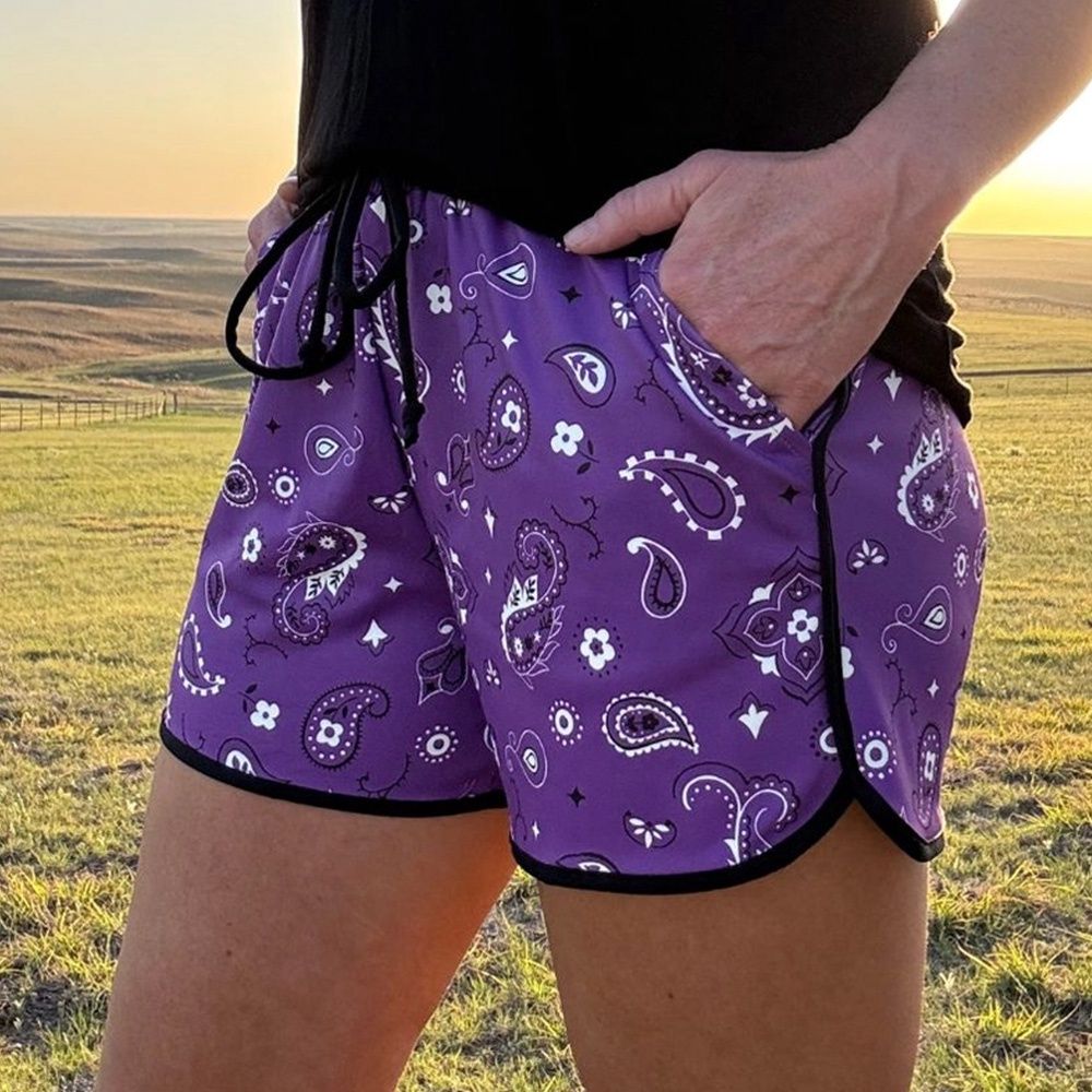 Sterling Kreek Women&#39;s Bandana Babe Purple Shorts