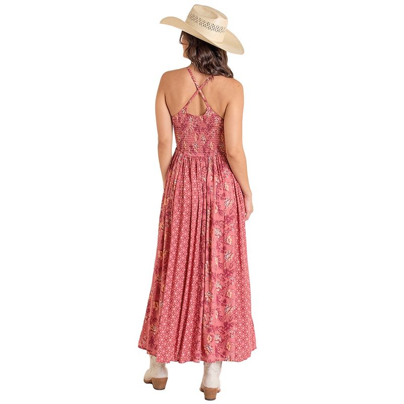 Rock &amp; Roll Denim Women's Mixed Print Maxi Dress