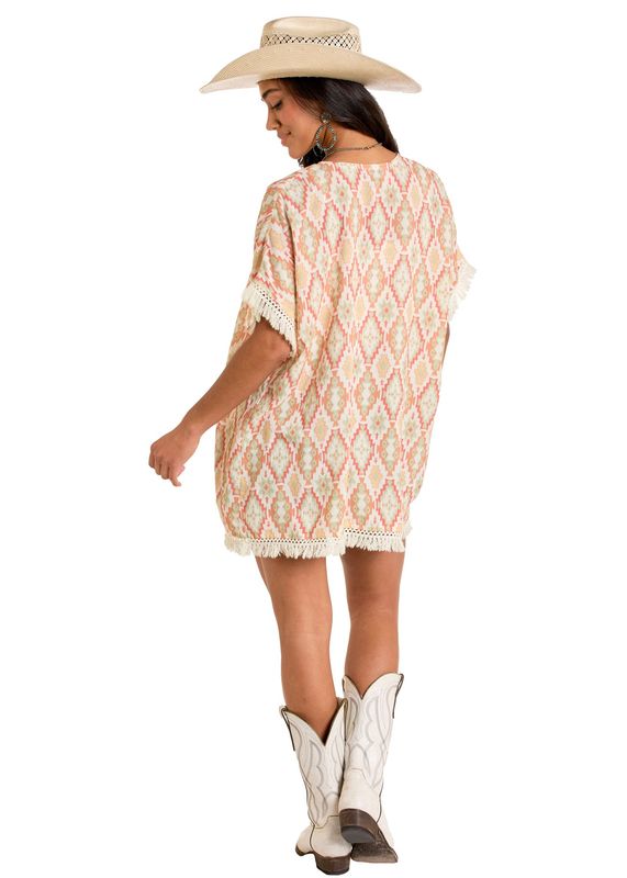 Rock &amp; Roll Denim Women's Aztec Fringe Kimono