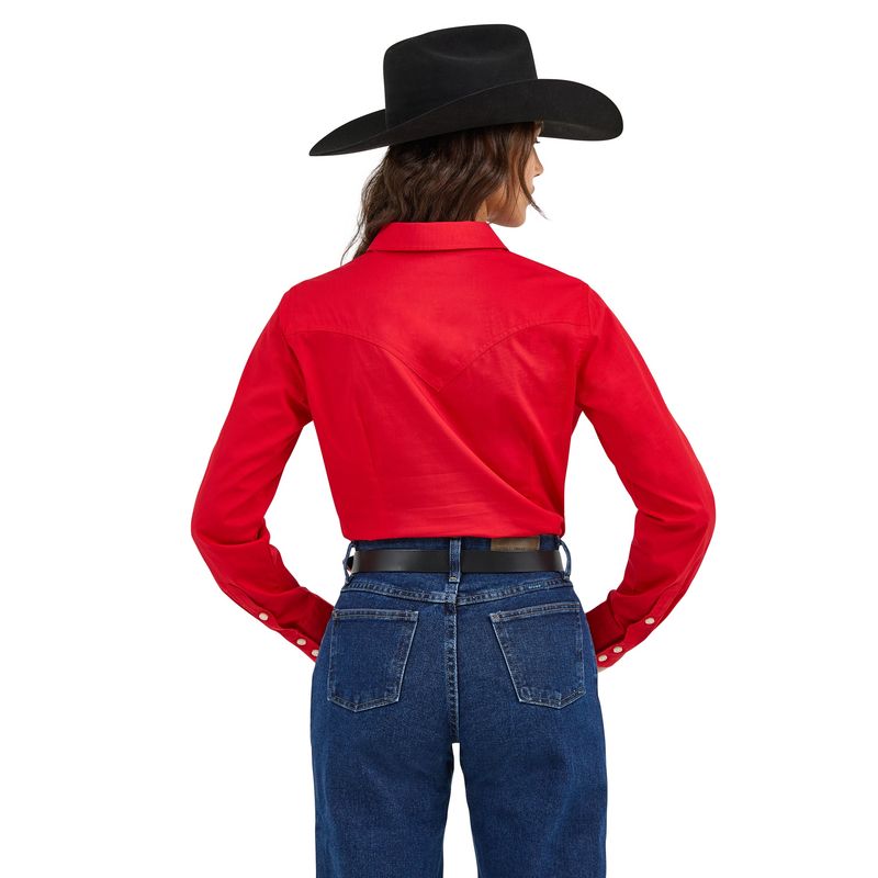 Wrangler Women's Red Western Button Down Shirt