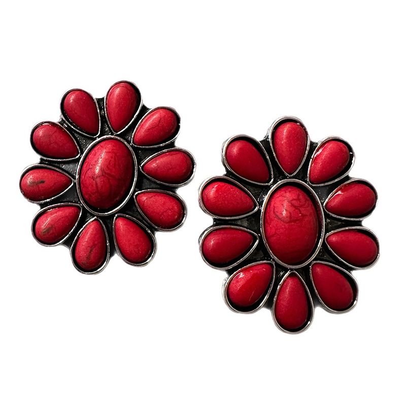 West &amp; Co Red Flower Earrings – Style #E800RD