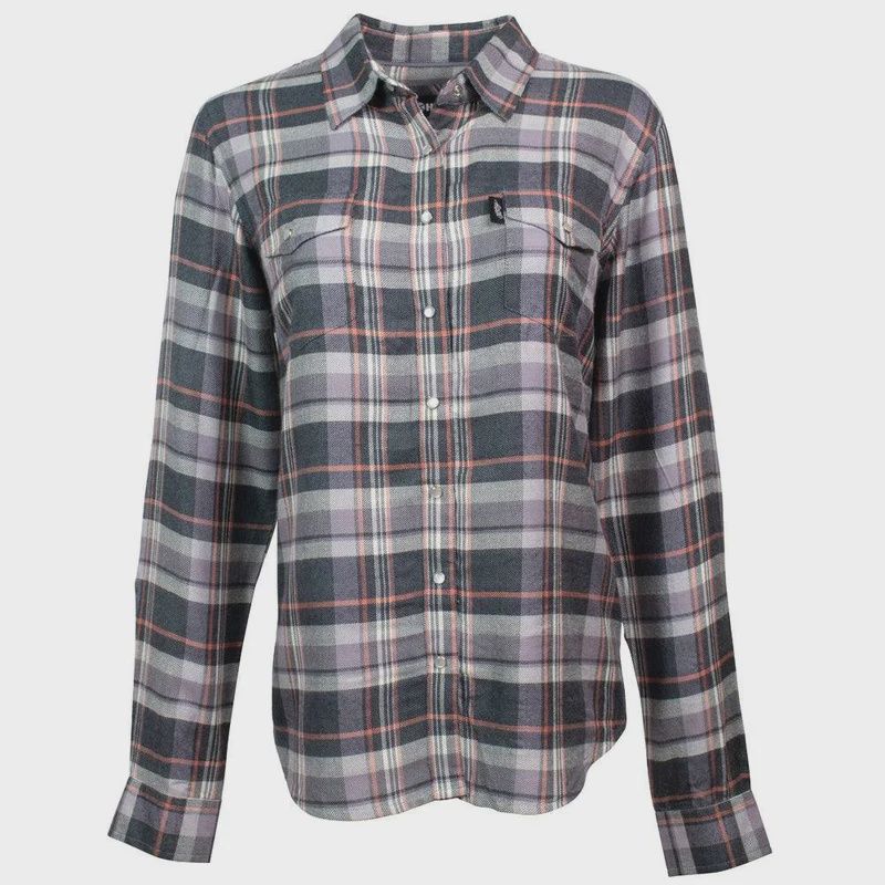 Hooey Ladies Flannel Charcoal/Grey Shirt – HF1001CHGY