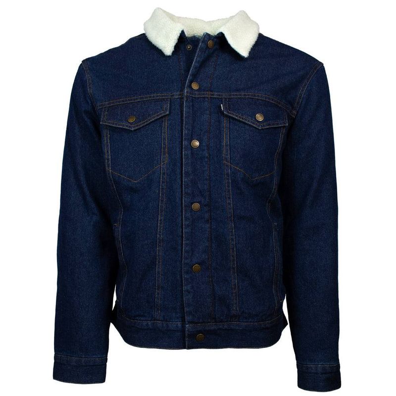 Hooey Men’s Denim Jacket Blue Aztec Interior w/ Cream Sherpa – Style# HJ094DE