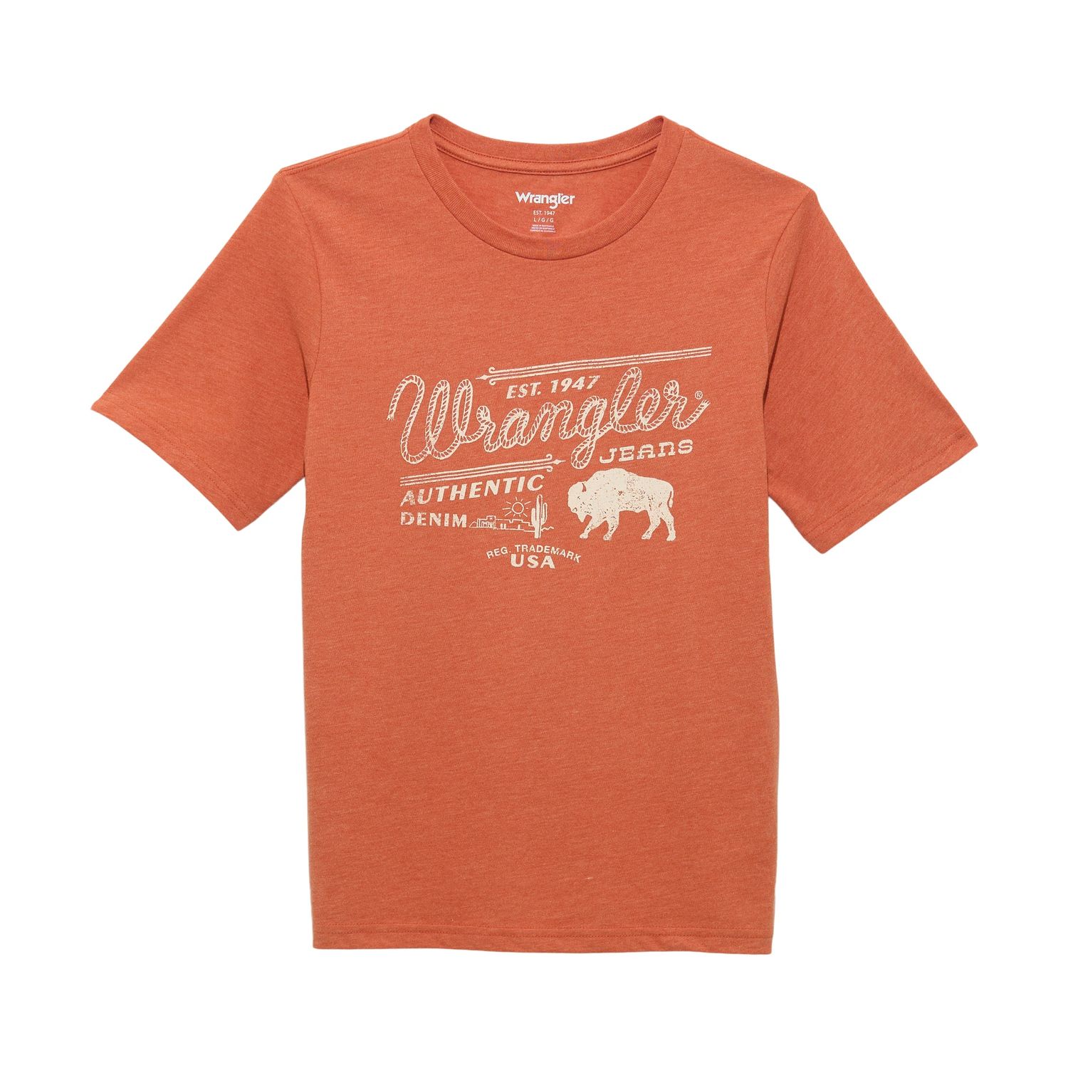 Wrangler Boy’s Burnt Orange Authentic Jeans T-Shirt – Style# 112361875