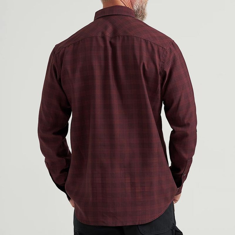 Wrangler RIGGS Men's Workwear Technical Work Shirt - Burgundy Plaid (112366268)