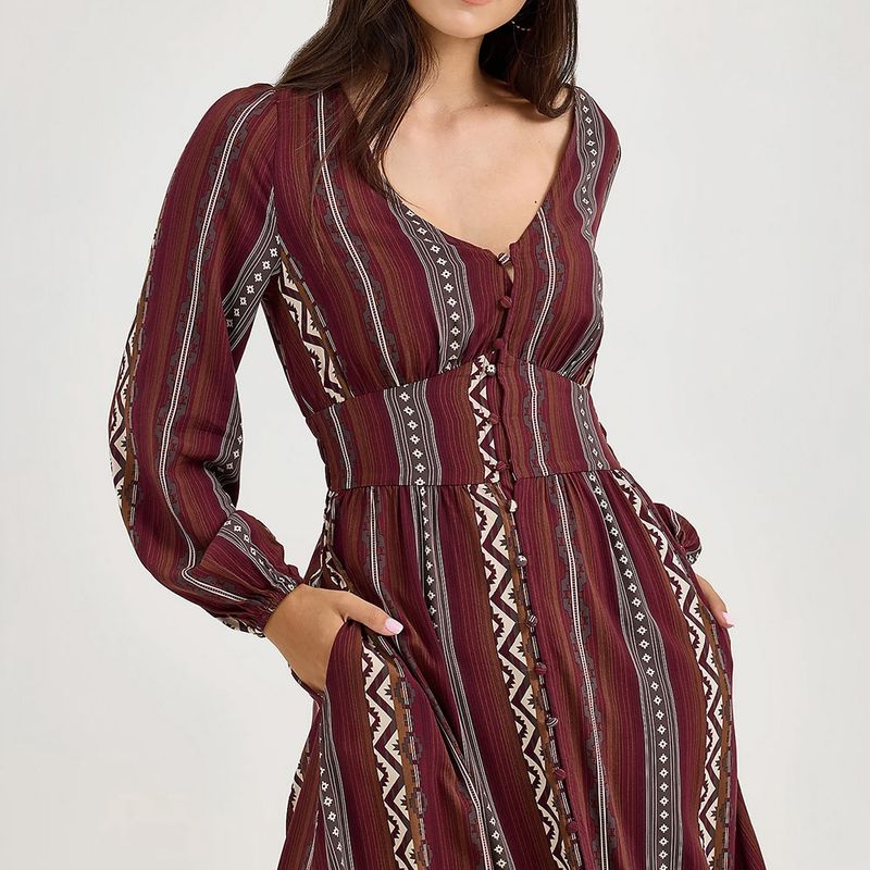 Wrangler Women’s Princess Waist Button Front Maxi Dress – Style# 112367389