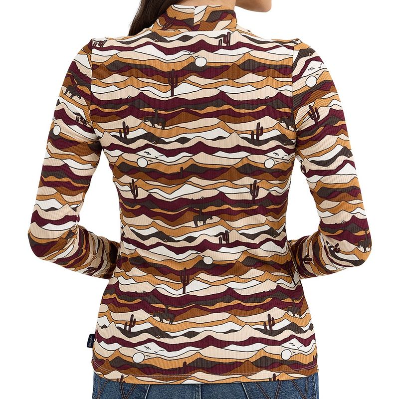 Wrangler Women’s Western Print Mock Neck Shirt – Style# 112367393