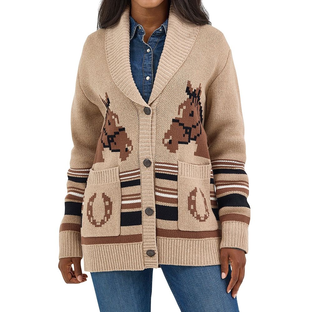 Wrangler Women’s Brown Retro Western Cardigan – Style# 112367476