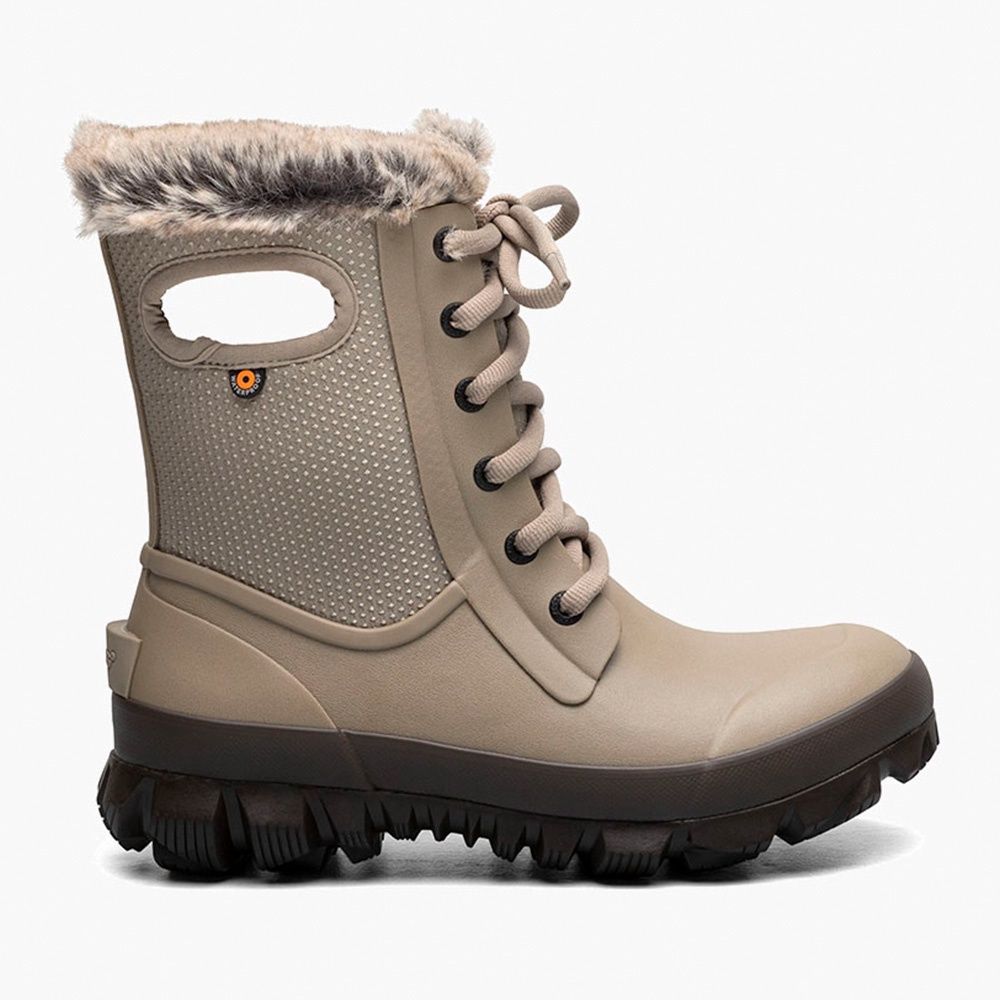Bogs Women&#39;s Arcata Dots Taupe Winter Lined Boots - 73434