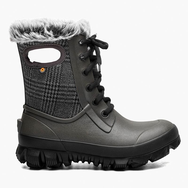 Bogs Women&#39;s Arcata Plaid Cement Winter Lined Boots - 73435