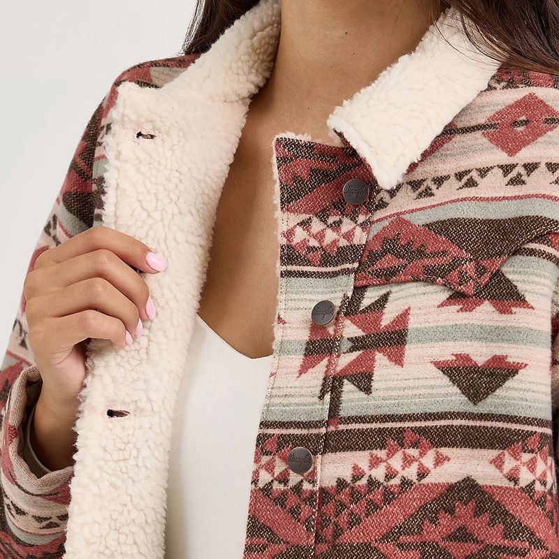 Wrangler Women’s Sherpa Lined Jacquard Barn Jacket – Style# 112368301