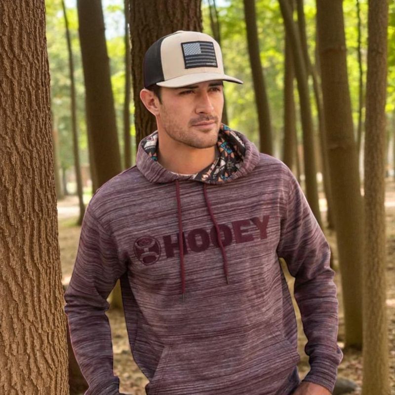 Hooey Men’s Lock-Up Burgundy Hoodie – Style# HH1191BU