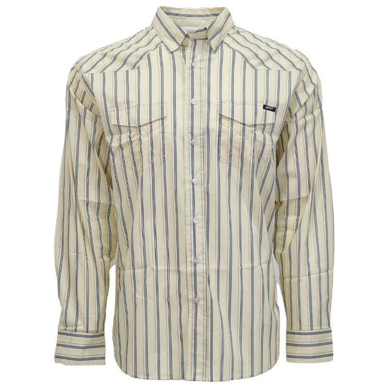 Hooey Men’s Maverick White Pinstripe Long Sleeve Button-Up Shirt – Style# HT1864WH