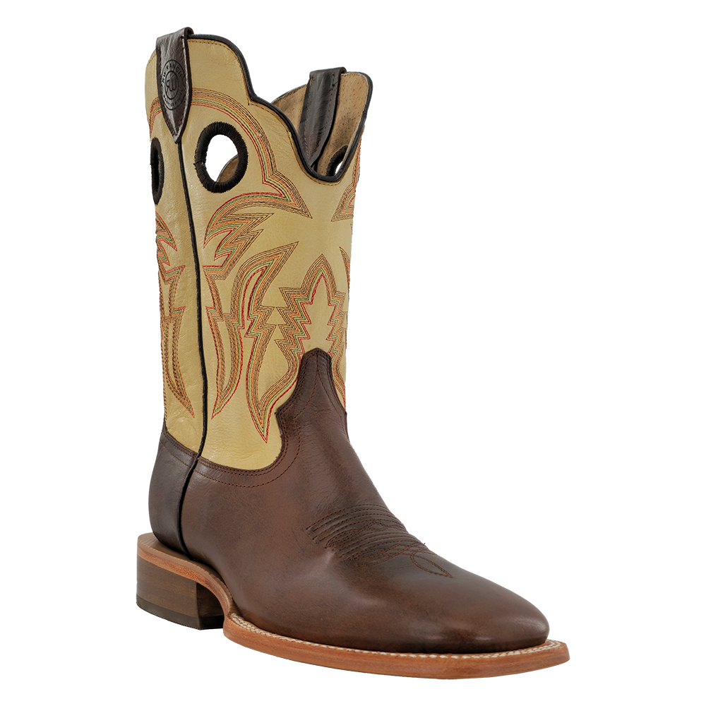 R. Watson Ranch Men’s Walnut Cowhide with Oat Top Square Toe Boot – Style# WR0009-2