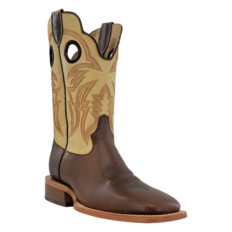 R. Watson Ranch Men’s Walnut Cowhide with Oat Top Square Toe Boot – Style# WR0009-2