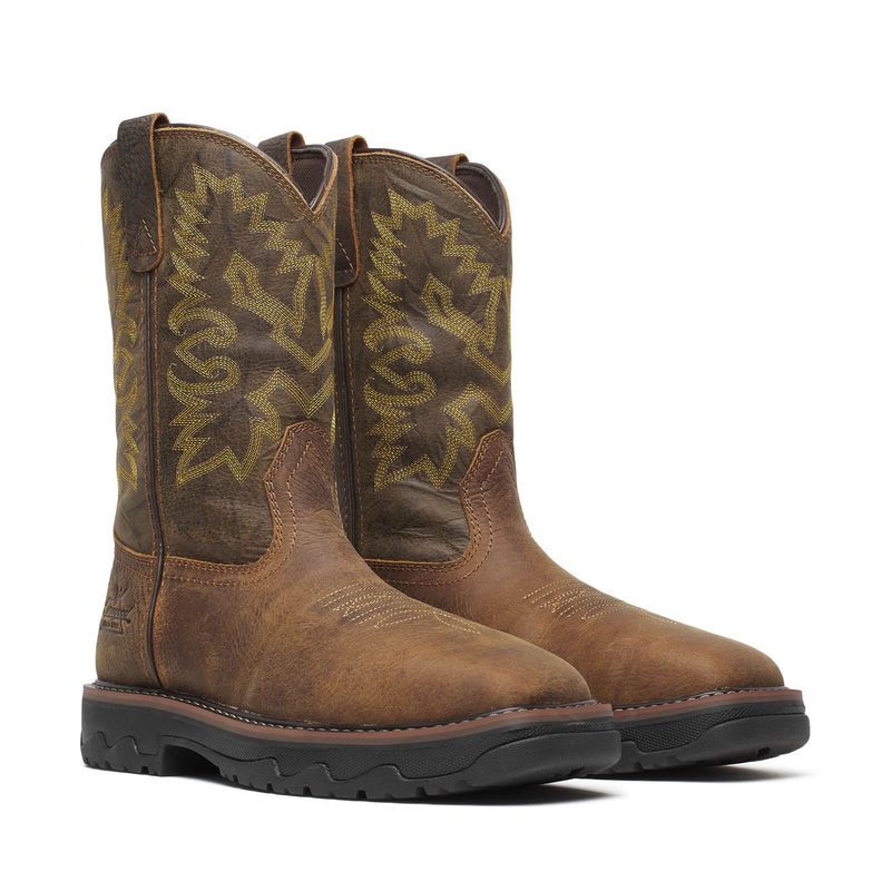 Thorogood Men’s Buffalo Ridge 11" Waterproof Brown/Sage Nano Safety Toe Work Boot – Style# 804-4342
