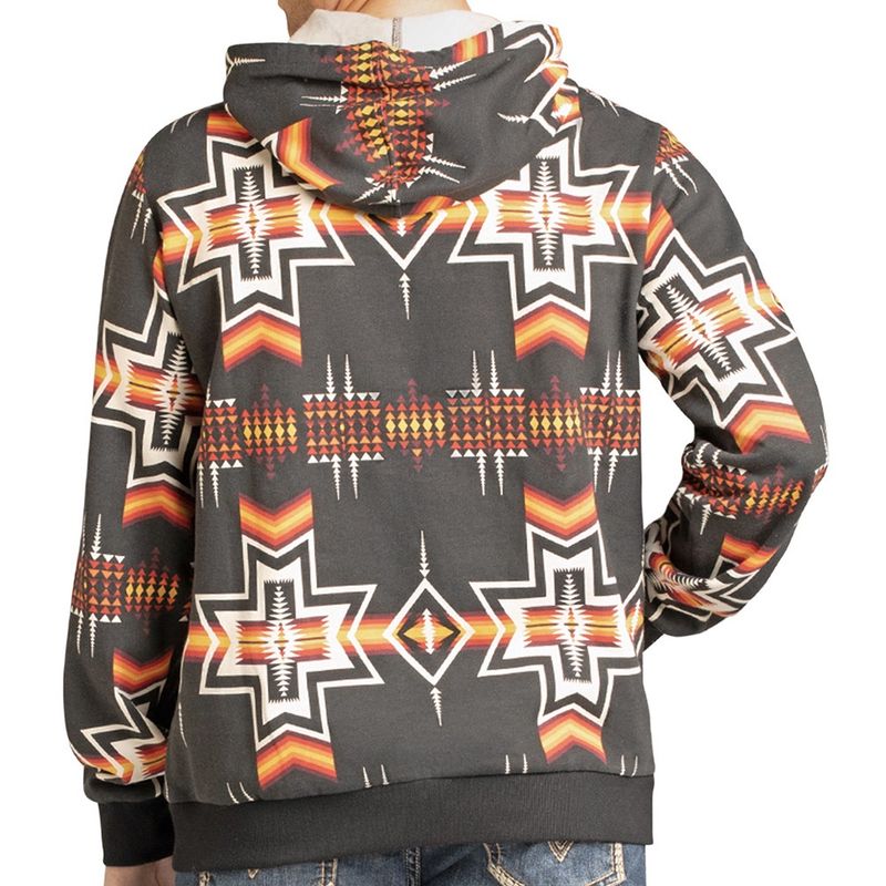 Rock &amp; Roll Denim Men’s Aztec Black Hoodie – Style# BM94T07298