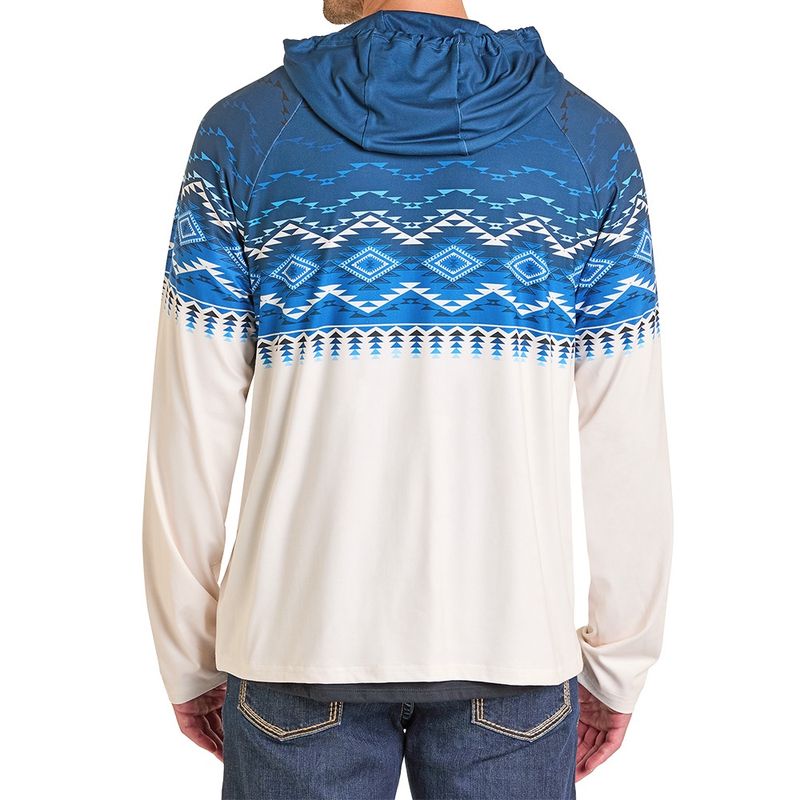 Rock &amp; Roll Denim Men’s Blue Border Performance Hoodie – Style# BM94T07290