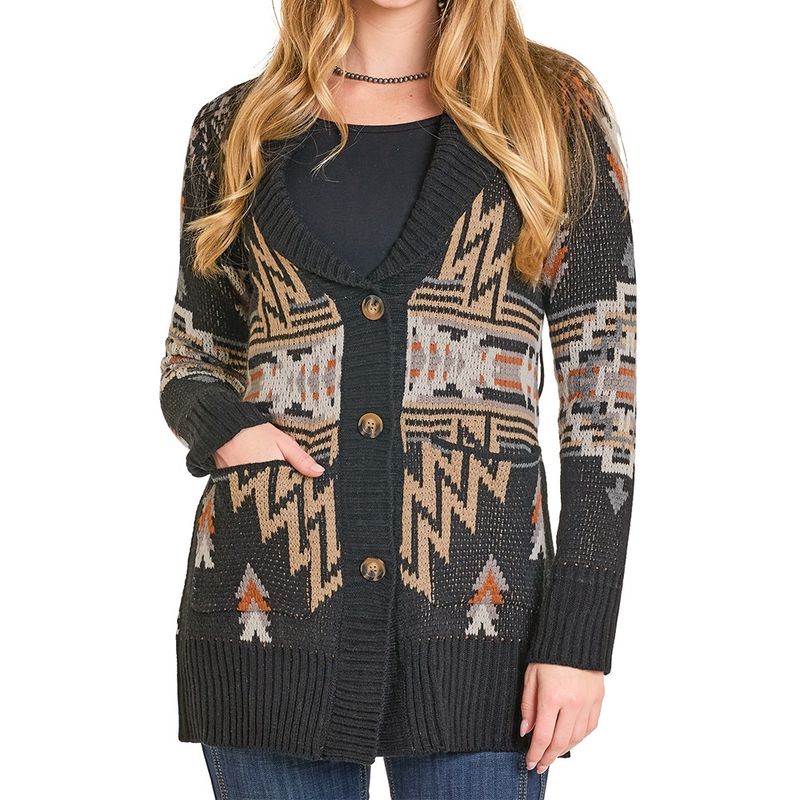 Panhandle Slim Women’s Black Aztec Sweater – DW95C06876