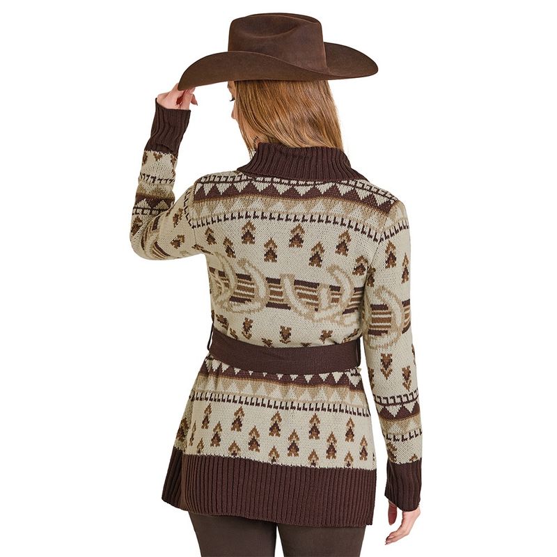 Panhandle Slim Women’s Taupe Aztec Sweater – DW95C06877