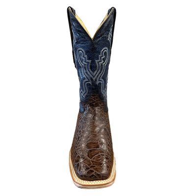 Cowtown Men's Sea Turtle Brown Print Full Leather Boots - Q6044
