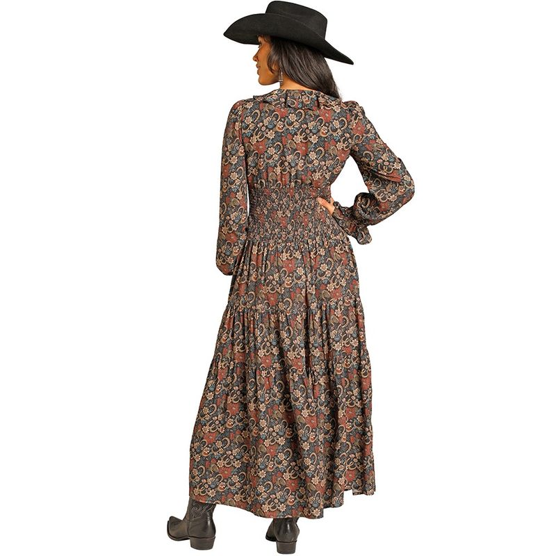 Rock &amp; Roll Denim Women’s Floral Horseshoe Dress – Style# BWD2R07785